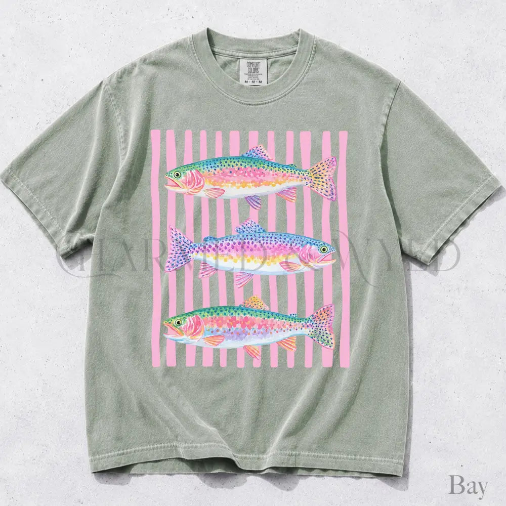 Rainbow Trout Comfort Colors T-Shirt - Bay / S - T-Shirt