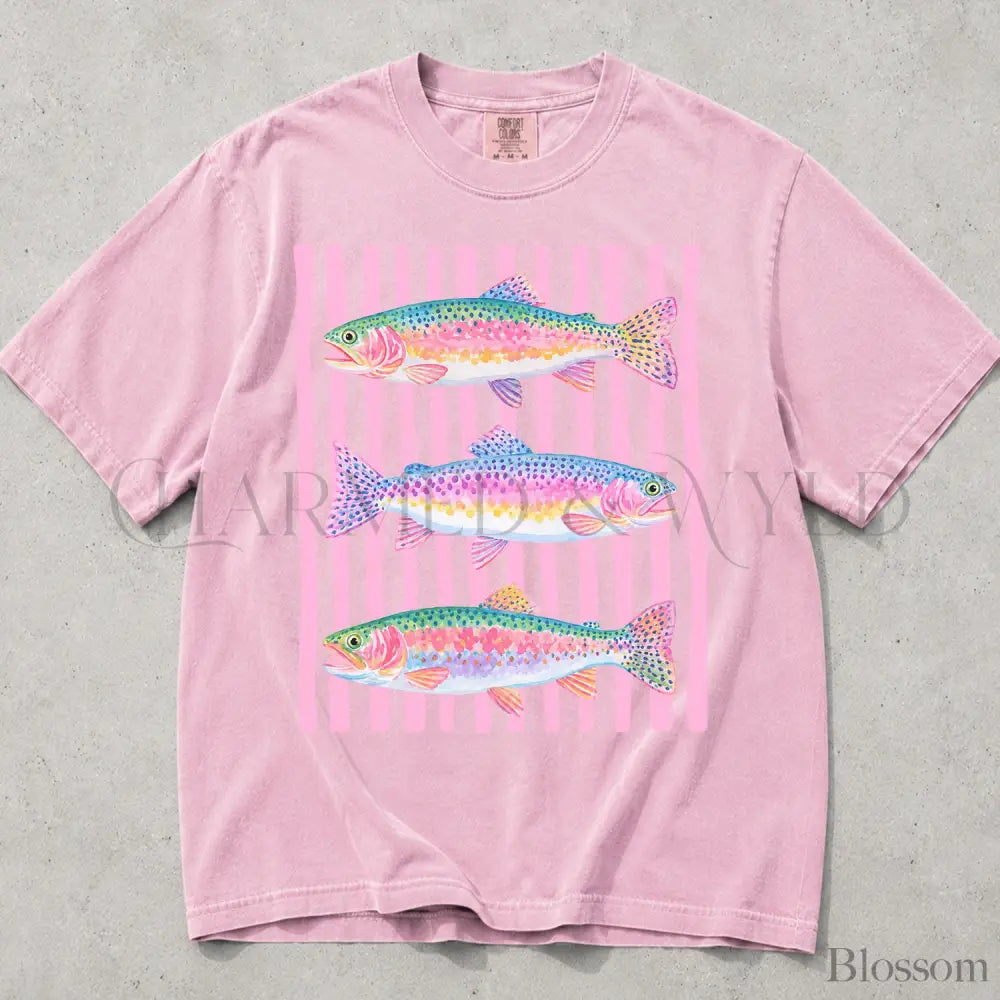 Rainbow Trout Comfort Colors T-Shirt - Blossom / S - T-Shirt