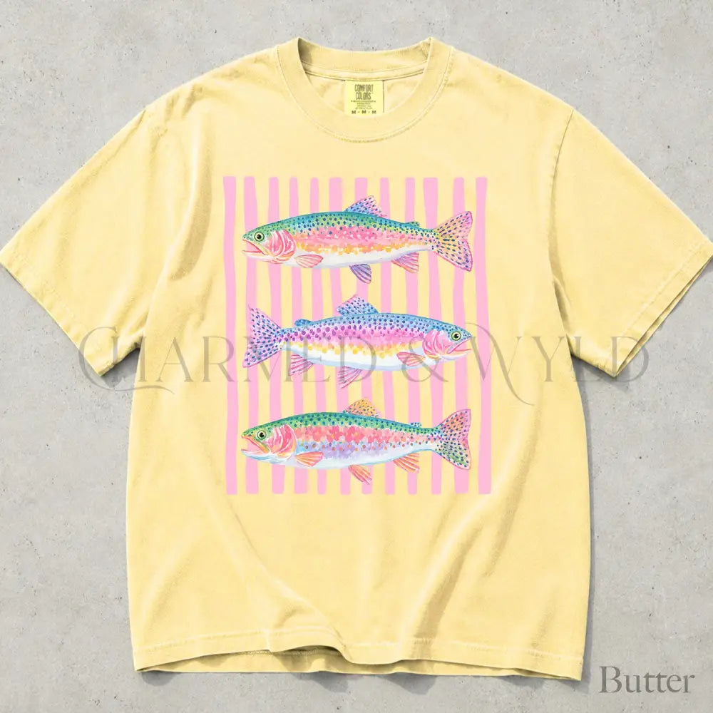 Rainbow Trout Comfort Colors T-Shirt - Butter / S - T-Shirt