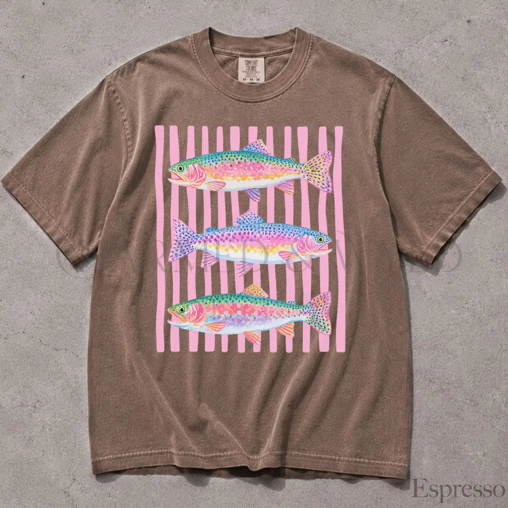 Rainbow Trout Comfort Colors T-Shirt - Espresso / S - T-Shirt