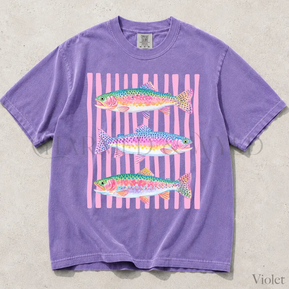 Rainbow Trout Comfort Colors T-Shirt - Violet / S - T-Shirt