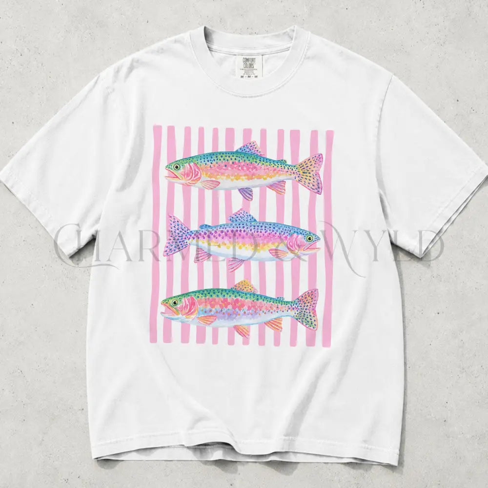 Rainbow Trout Comfort Colors T-Shirt - White / S - T-Shirt