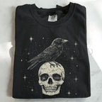 Raven Skull T-Shirt - Black / S - T-Shirt