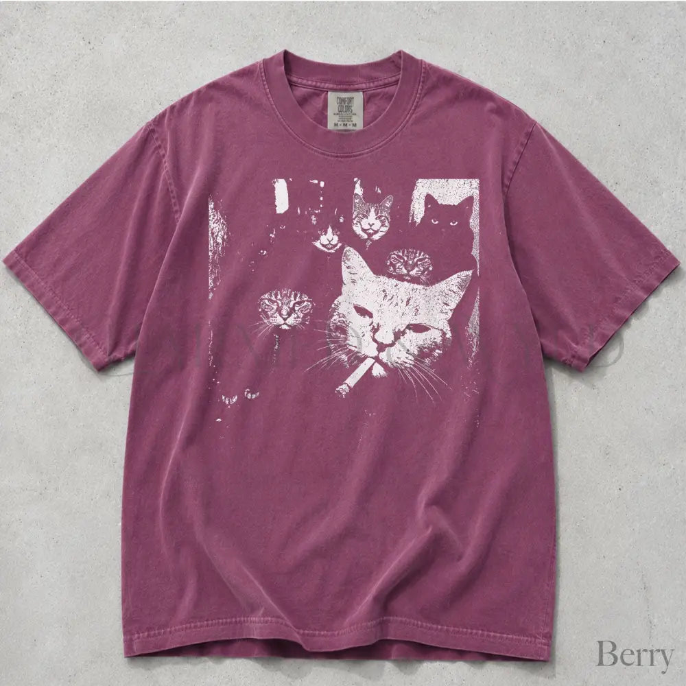 Rebel Cats Comfort Colors T-Shirt - Berry / S - T-Shirt