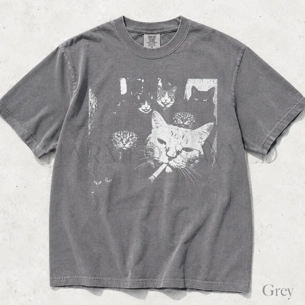 Rebel Cats Comfort Colors T-Shirt - Grey / S - T-Shirt