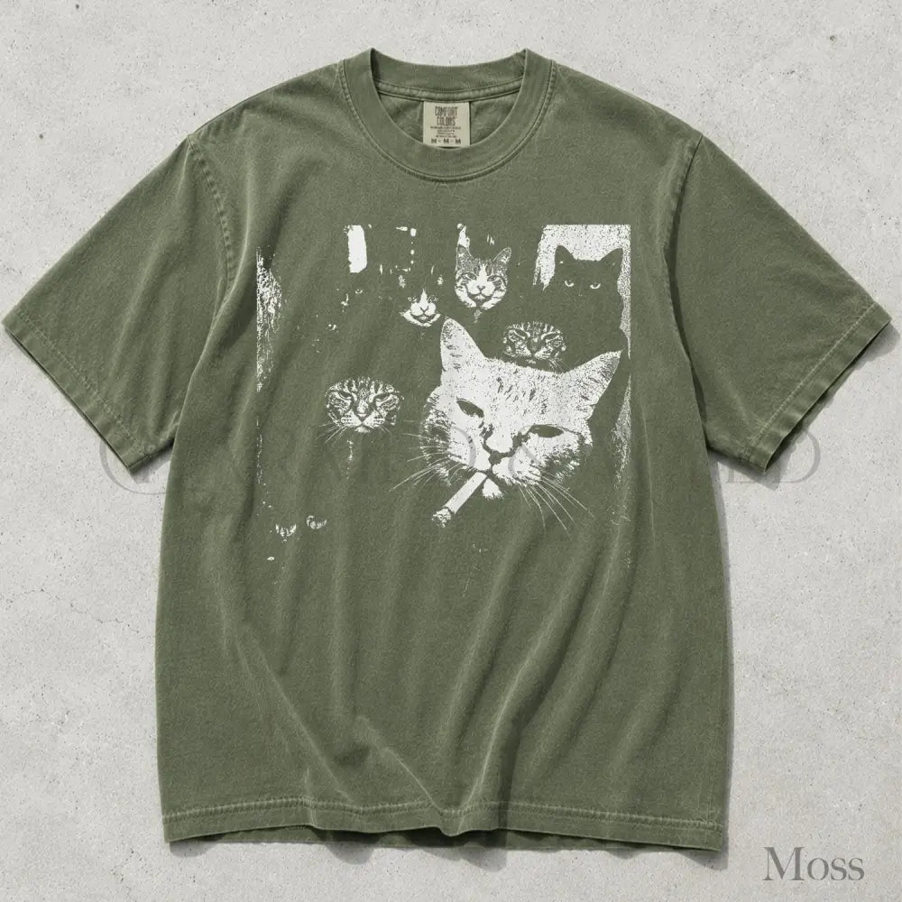 Rebel Cats Comfort Colors T-Shirt - Moss / S - T-Shirt