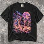 Retro Neon Horse Comfort Colors Shirt - T-Shirt