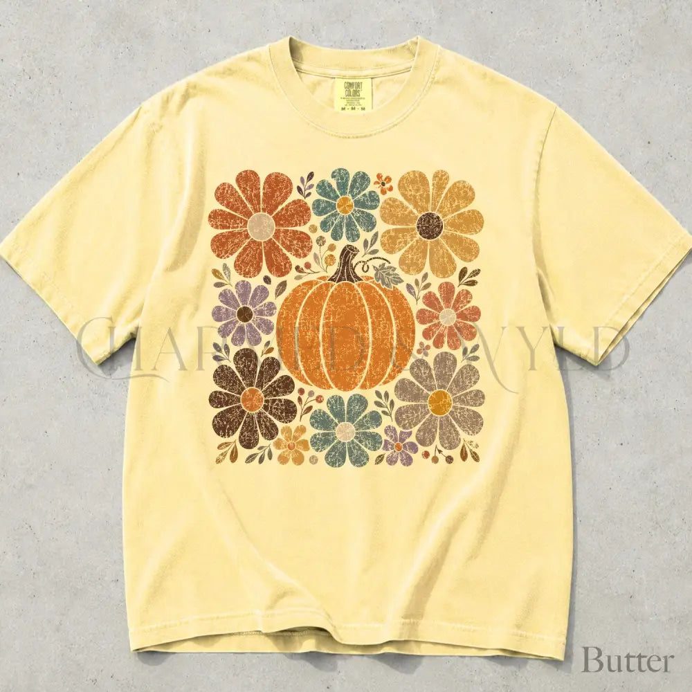 Retro Pumpkin Comfort Colors T-Shirt - Butter / S - T-Shirt