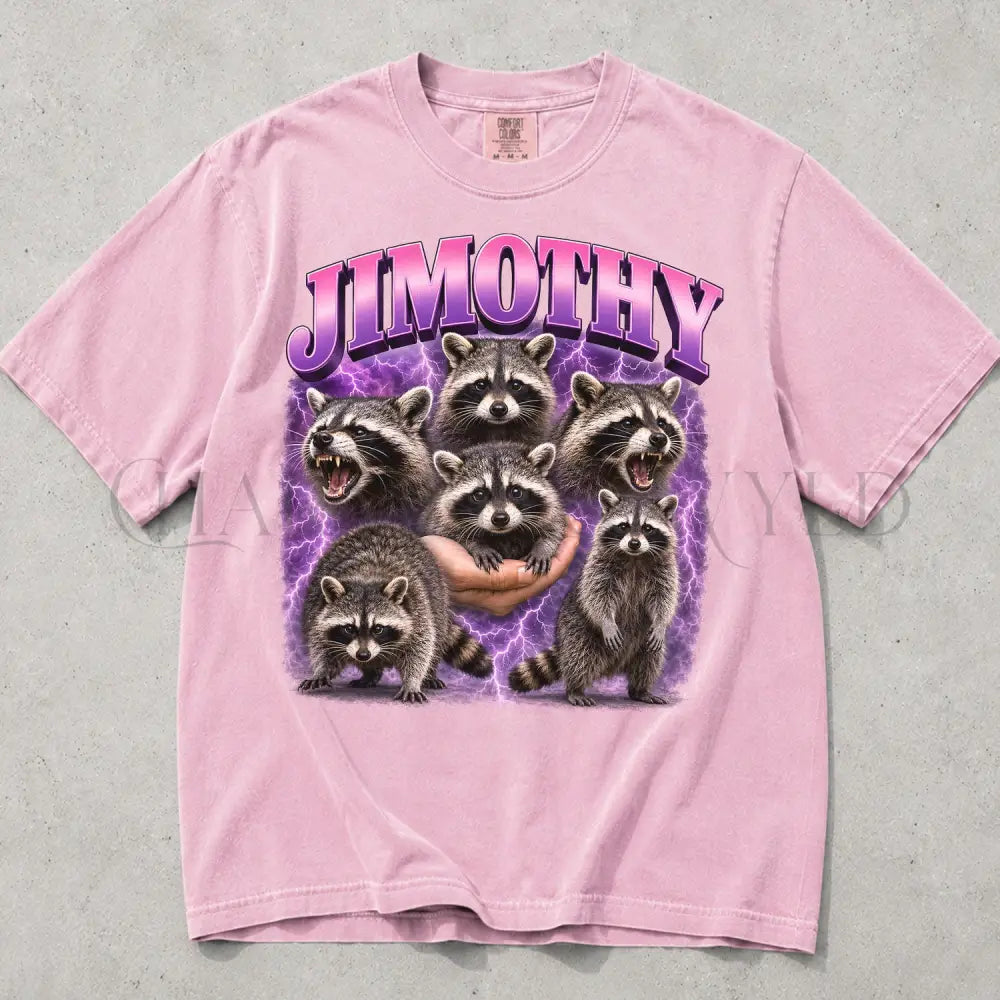 Retro Raccoon Jimothy Comfort Colors T-Shirt - Blossom / S - T-Shirt