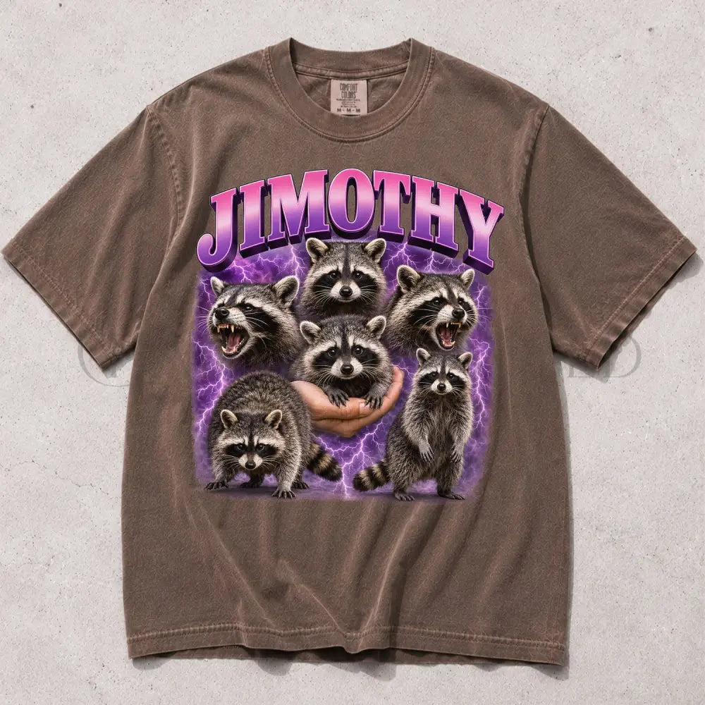 Retro Raccoon Jimothy Comfort Colors T-Shirt - Espresso / S - T-Shirt