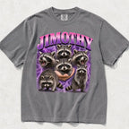 Retro Raccoon Jimothy Comfort Colors T-Shirt - Grey / S - T-Shirt