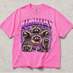 Retro Raccoon Jimothy Comfort Colors T-Shirt - Neon Pink / S - T-Shirt