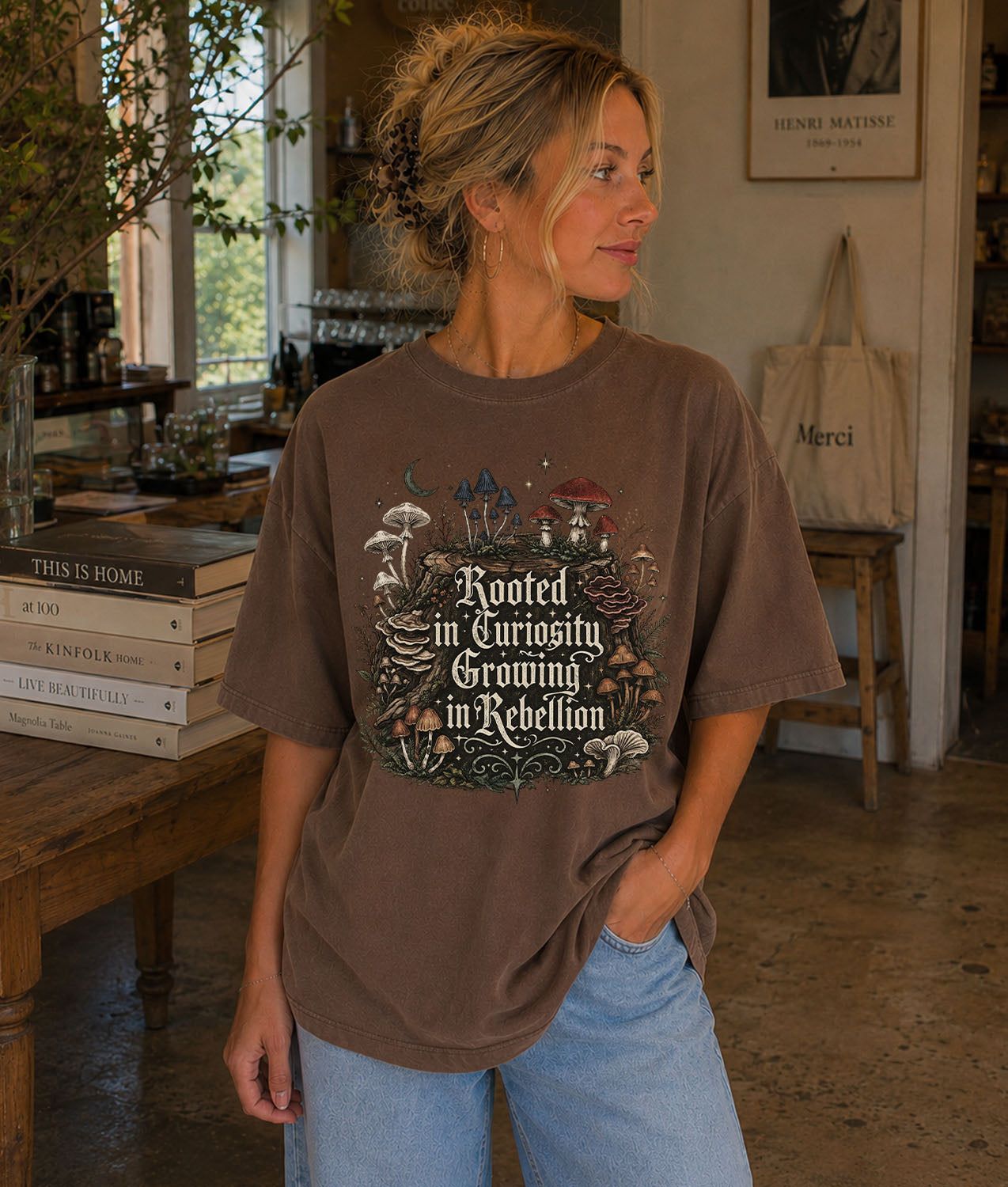 Rooted in Curiosity Rebellion Mushroom T-Shirt