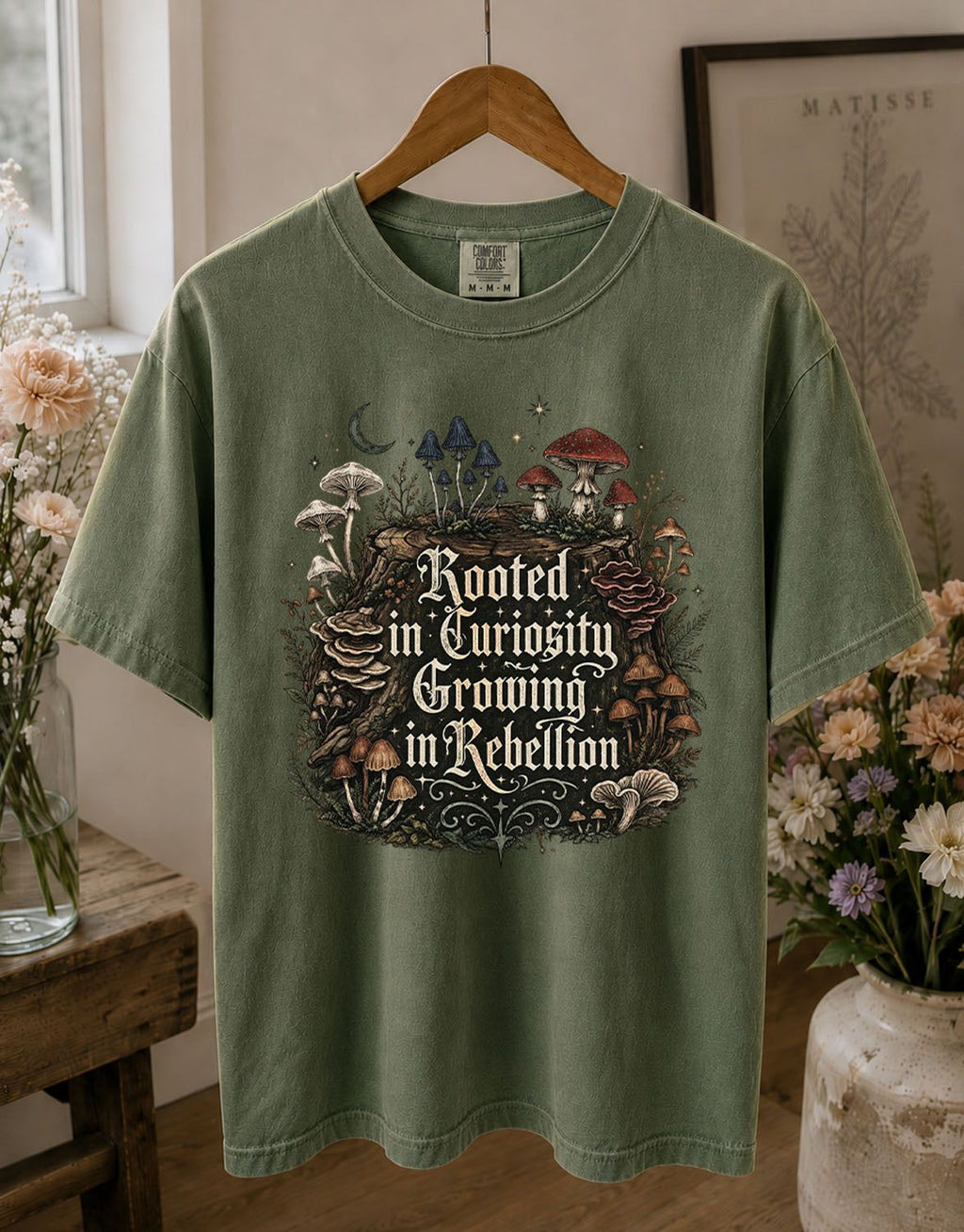 Rooted in Curiosity Rebellion Mushroom T-Shirt