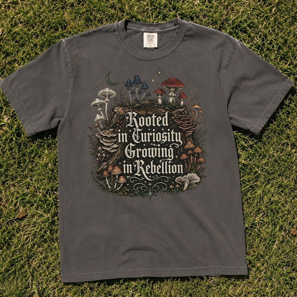 Rooted in Curiosity Rebellion Mushroom T-Shirt