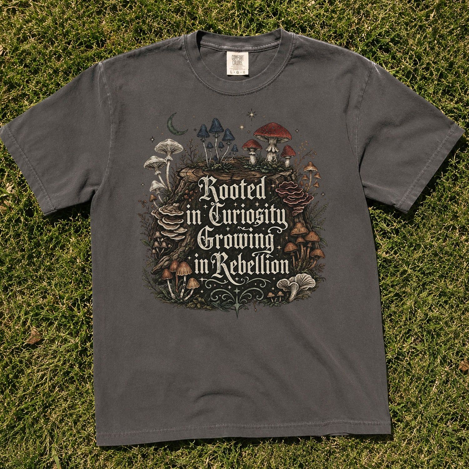 Rooted in Curiosity Rebellion Mushroom T-Shirt