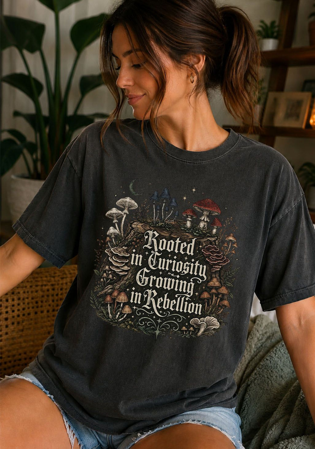 Rooted in Curiosity Rebellion Mushroom T-Shirt