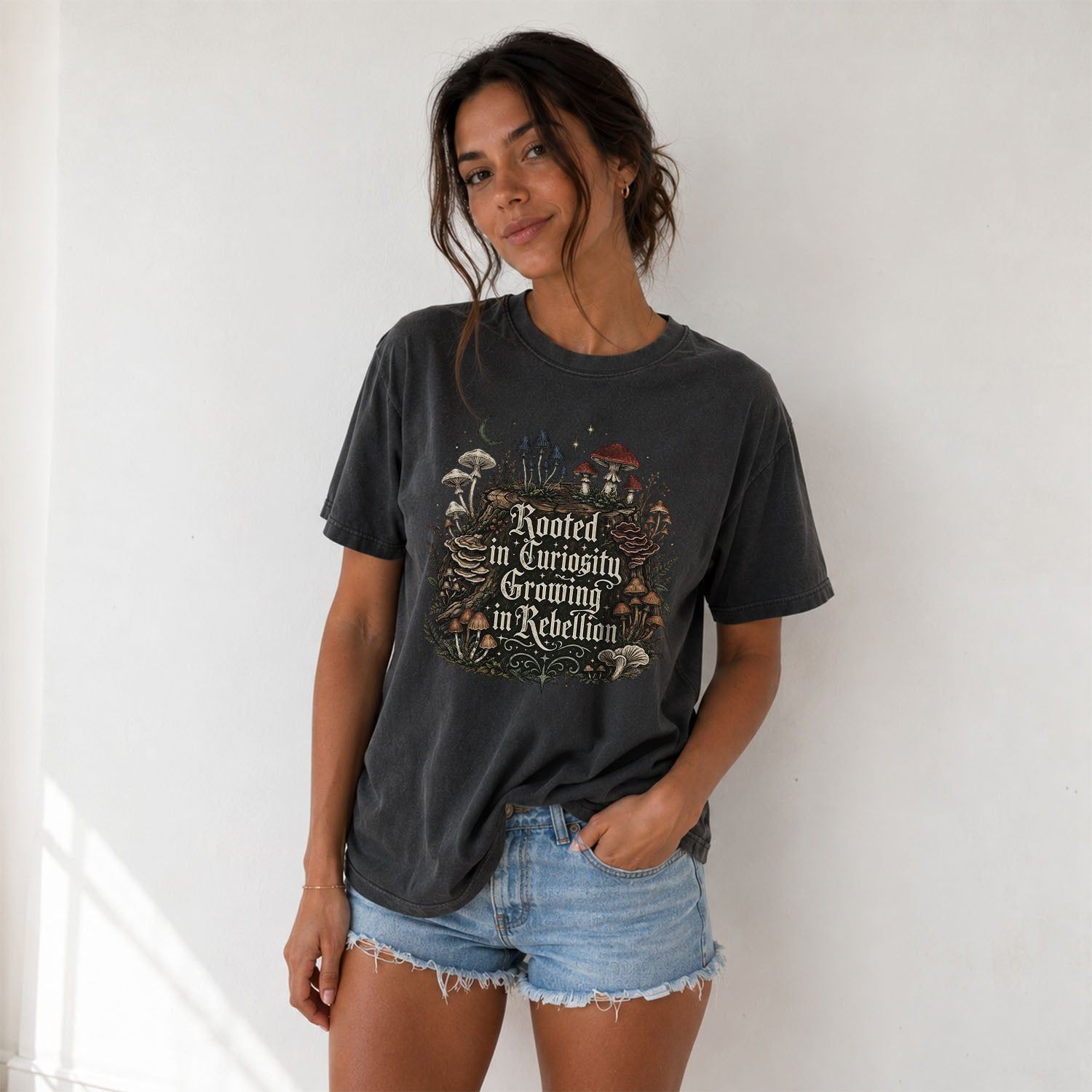 Rooted in Curiosity Rebellion Mushroom T-Shirt