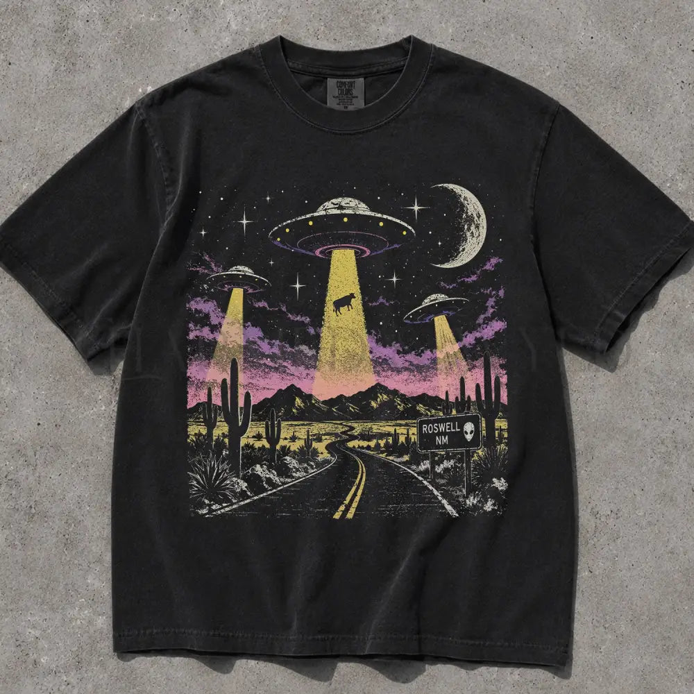 Roswell UFO Comfort Colors T-Shirt - Black / S - T-Shirt