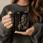 Dandelion Bigfoot Black Ceramic Mug