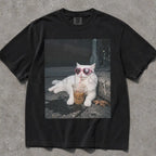 Sassy Cat Iced Coffee Comfort Colors T-Shirt - Black / S - T-Shirt