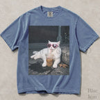 Sassy Cat Iced Coffee Comfort Colors T-Shirt - Blue Jean / S - T-Shirt