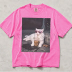 Sassy Cat Iced Coffee Comfort Colors T-Shirt - Neon Pink / S - T-Shirt
