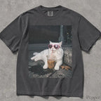 Sassy Cat Iced Coffee Comfort Colors T-Shirt - Pepper / S - T-Shirt