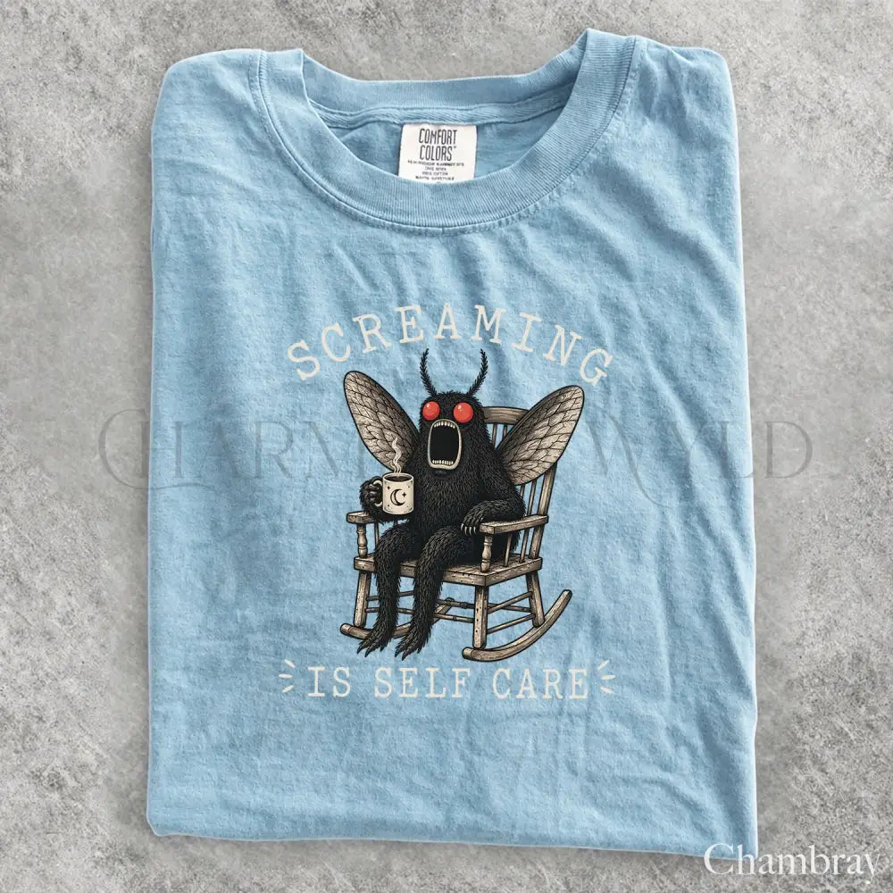 Screaming Is Self Care Mothman Comfort Colors T-Shirt - T-Shirt