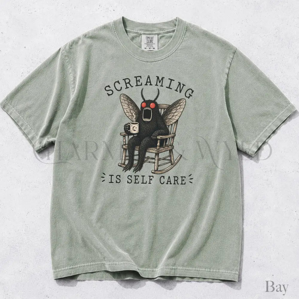 Screaming Is Self Care Mothman Comfort Colors T-Shirt - Bay / S - T-Shirt