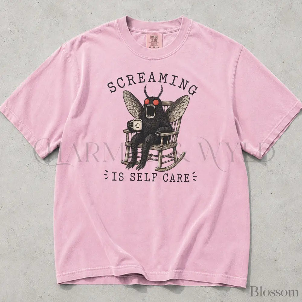 Screaming Is Self Care Mothman Comfort Colors T-Shirt - Blossom / S - T-Shirt