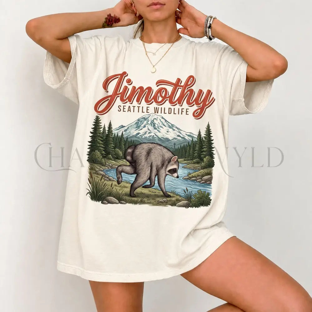 Seattle Wildlif Jimothy Raccoon Comfort Colors T-Shirt - T-Shirt
