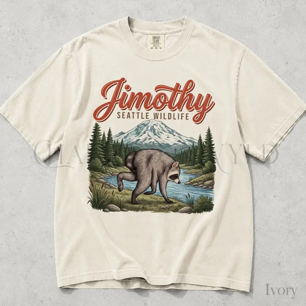 Seattle Wildlif Jimothy Raccoon Comfort Colors T-Shirt - T-Shirt