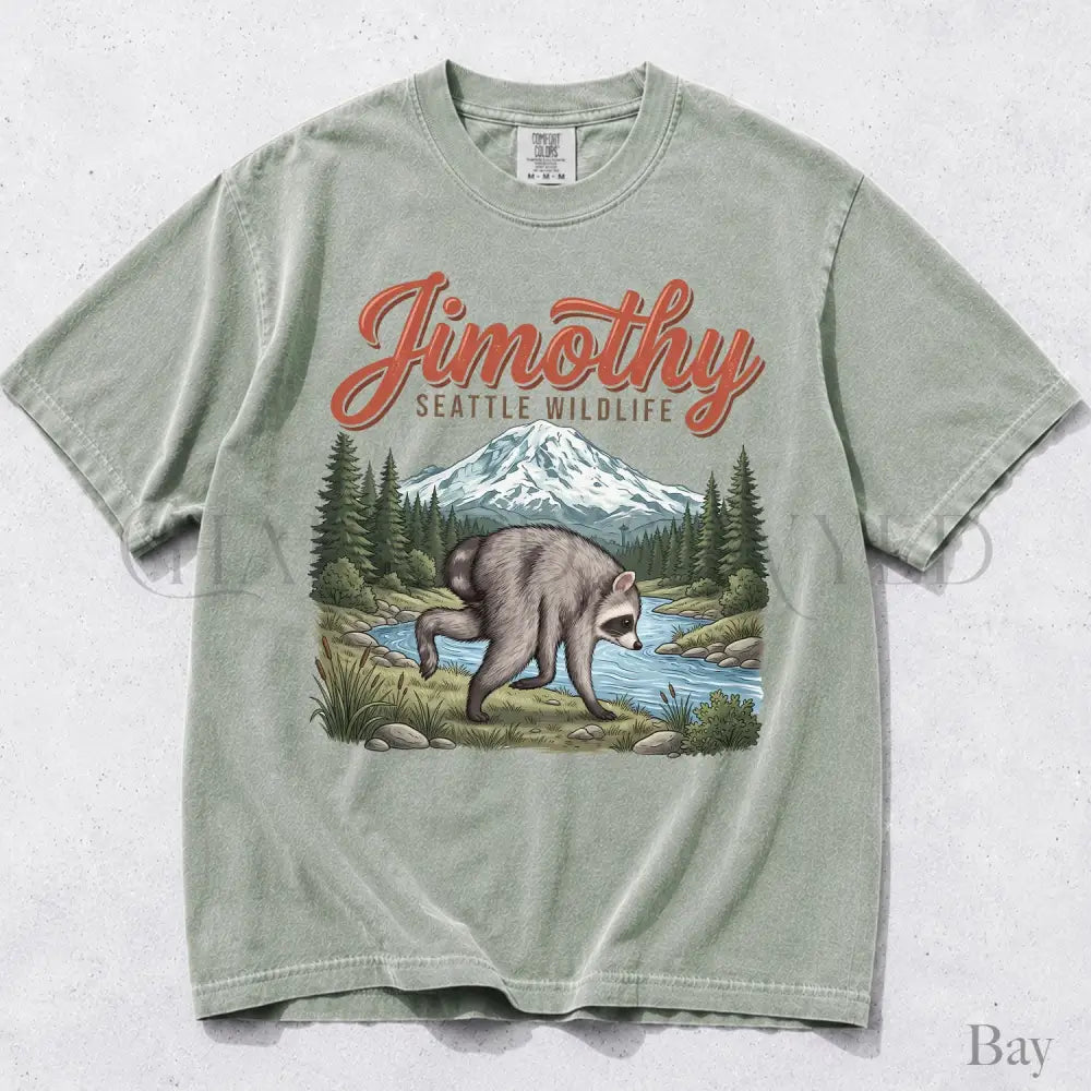 Seattle Wildlif Jimothy Raccoon Comfort Colors T-Shirt - Bay / S - T-Shirt
