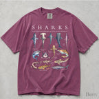Shark Chart Comfort Colors T-Shirt - Berry / S - T-Shirt