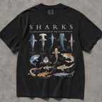 Shark Chart Comfort Colors T-Shirt - Black / S - T-Shirt