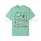 Shark Chart Comfort Colors T-Shirt - Island Reef / S - T-Shirt