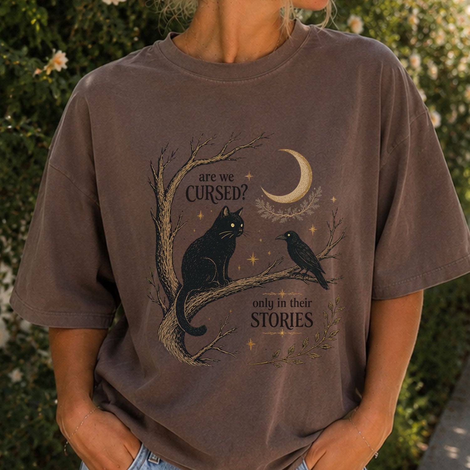 Are We Cursed Black Cat Raven T-Shirt