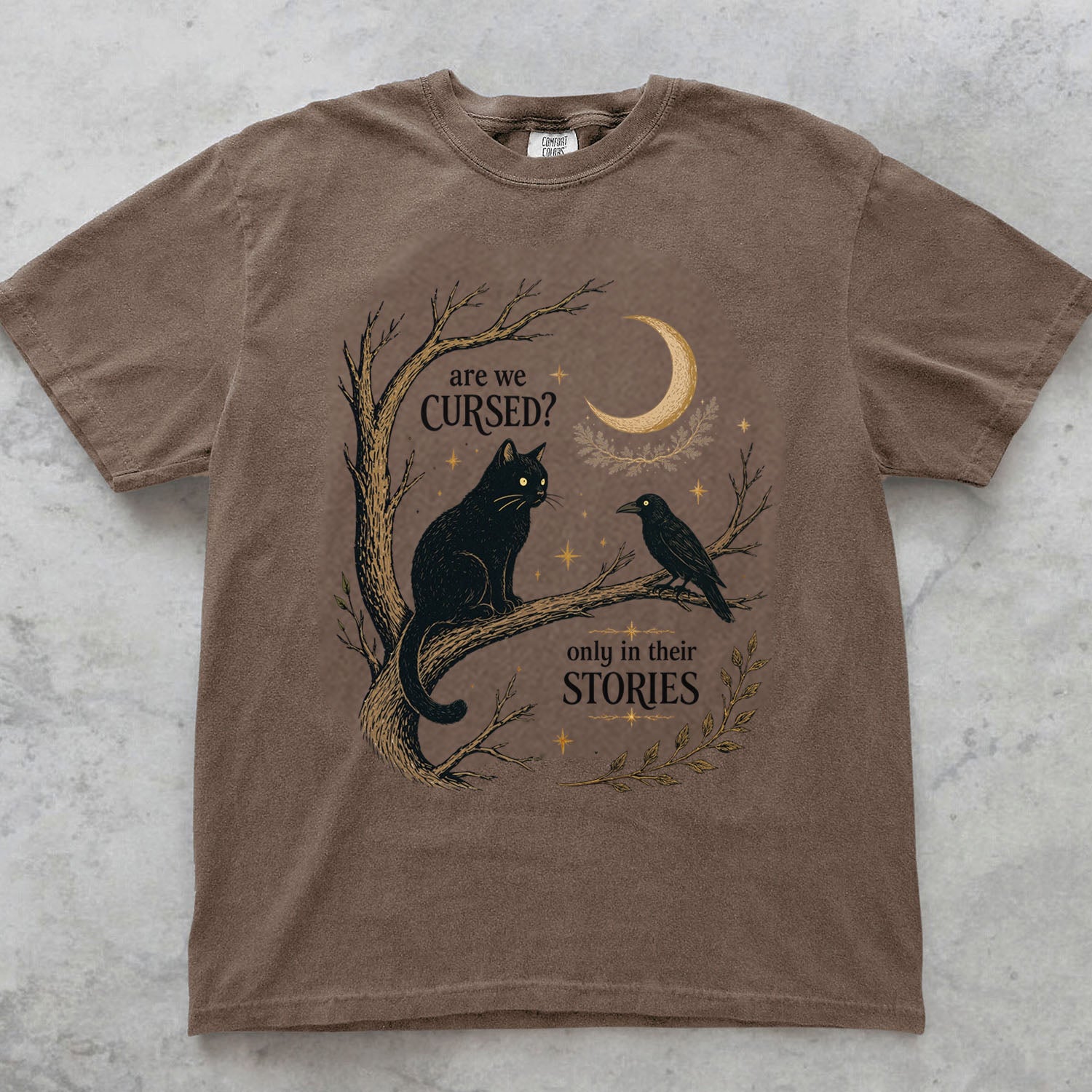 Are We Cursed Black Cat Raven T-Shirt
