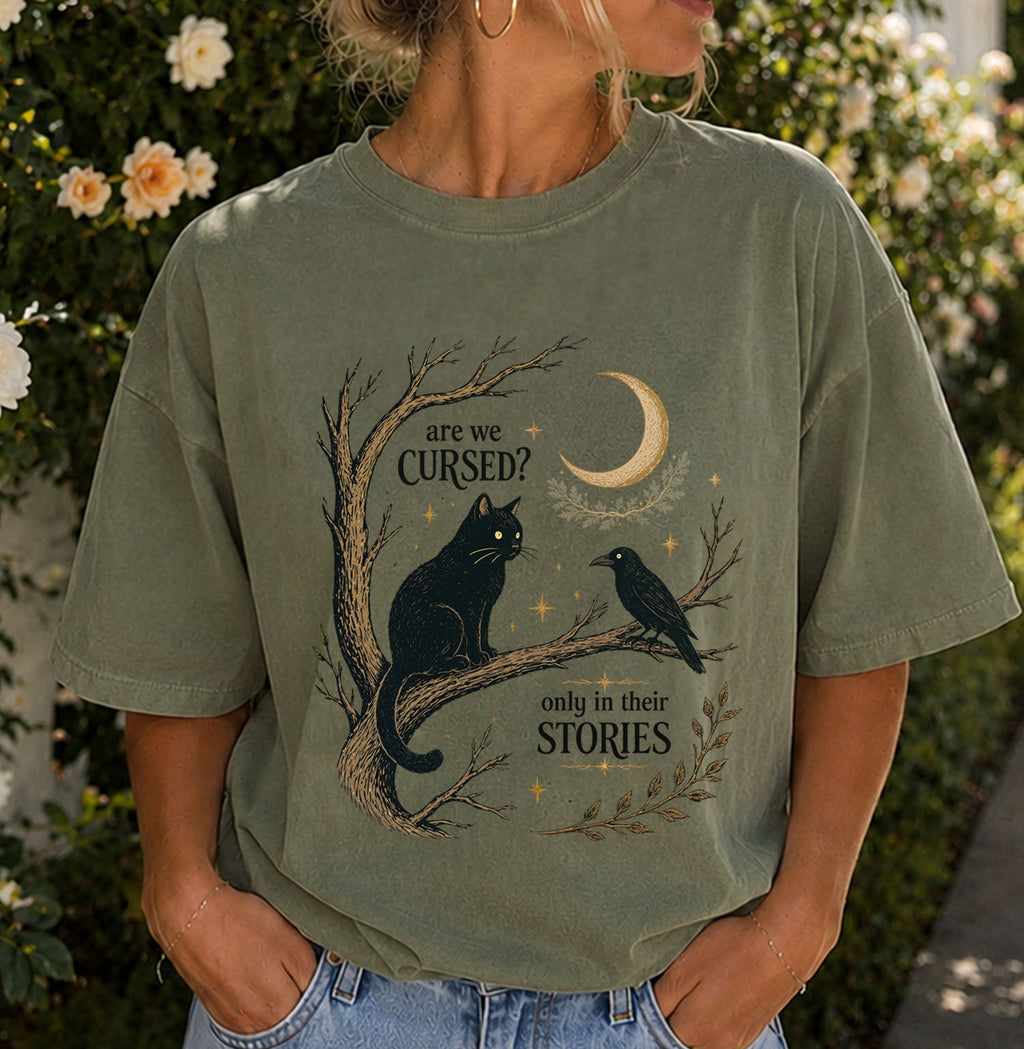 Are We Cursed Black Cat Raven T-Shirt