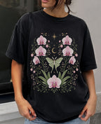 Moonlit Pink Orchid Flower T-Shirt