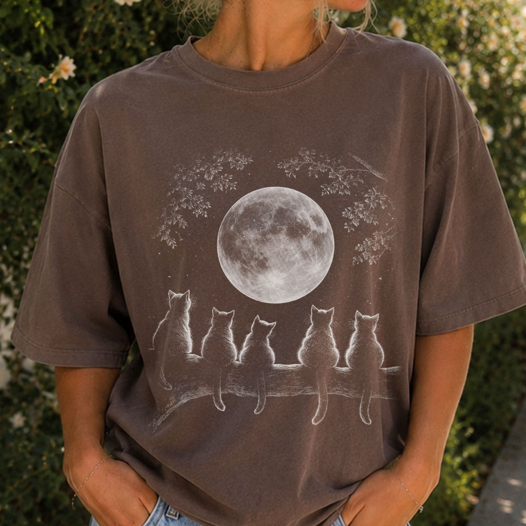 The Moon Watchers Cat T-Shirt