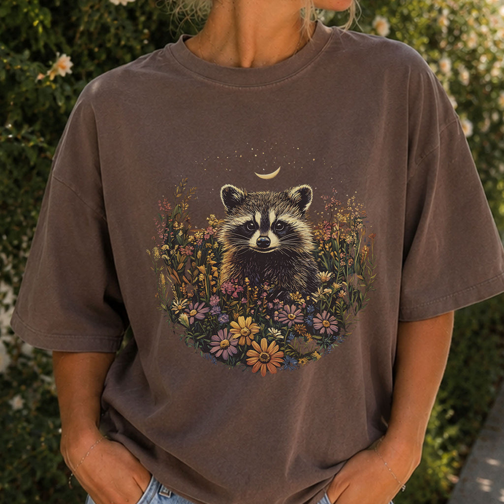Raccoon Wildflower T-Shirt