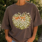 Orange Cat Wildflower T-Shirt