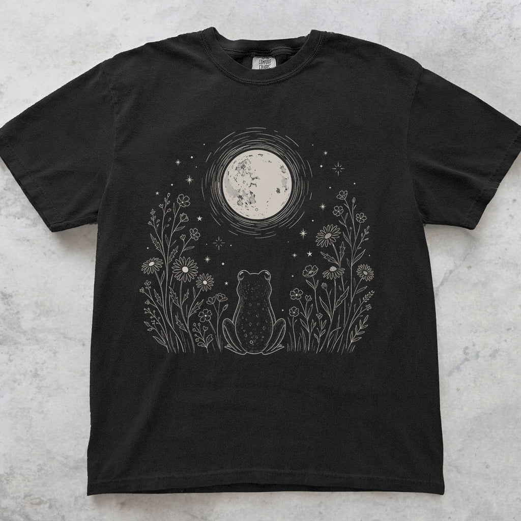 Frog Stargazing Moon T-Shirt