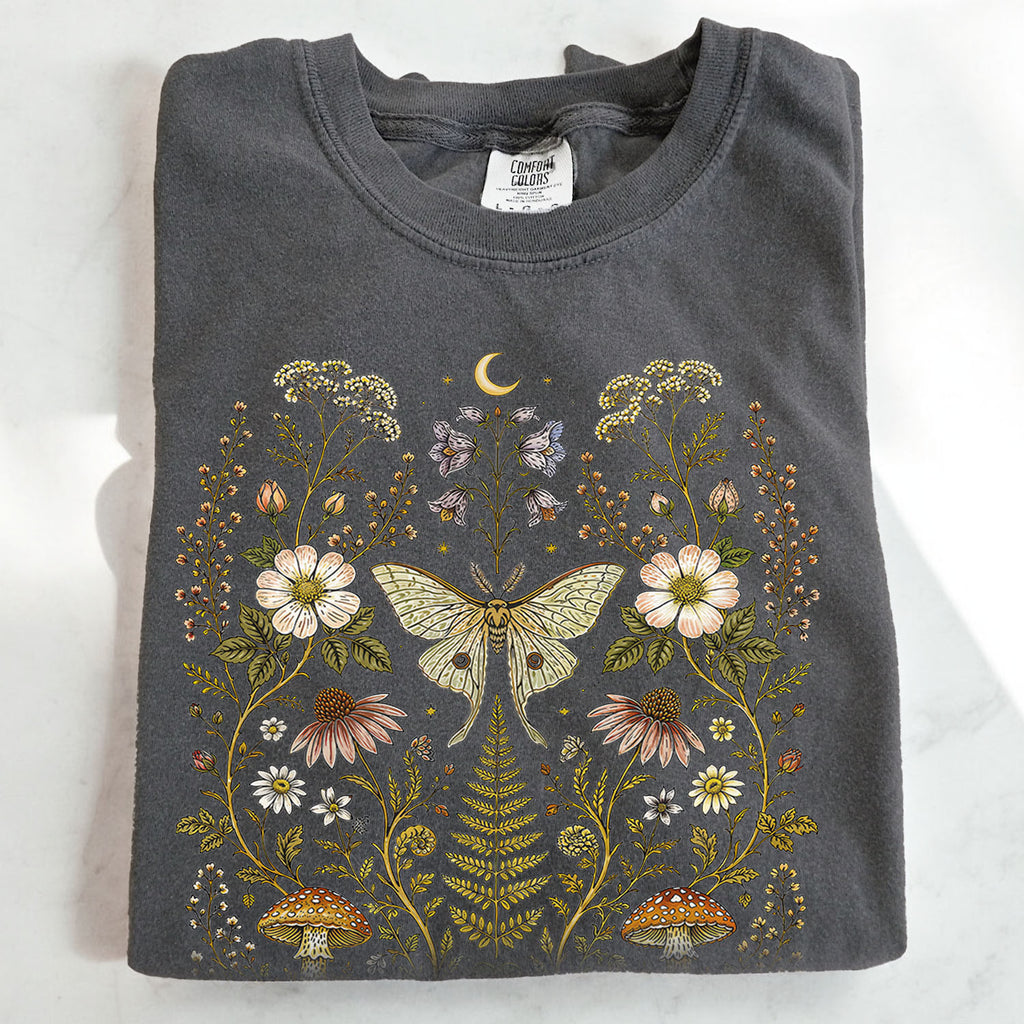 Whimsical Moth Wildflower T-Shirt