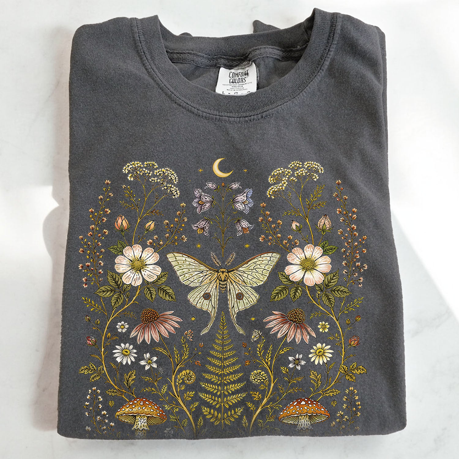 Whimsical Moth Wildflower T-Shirt