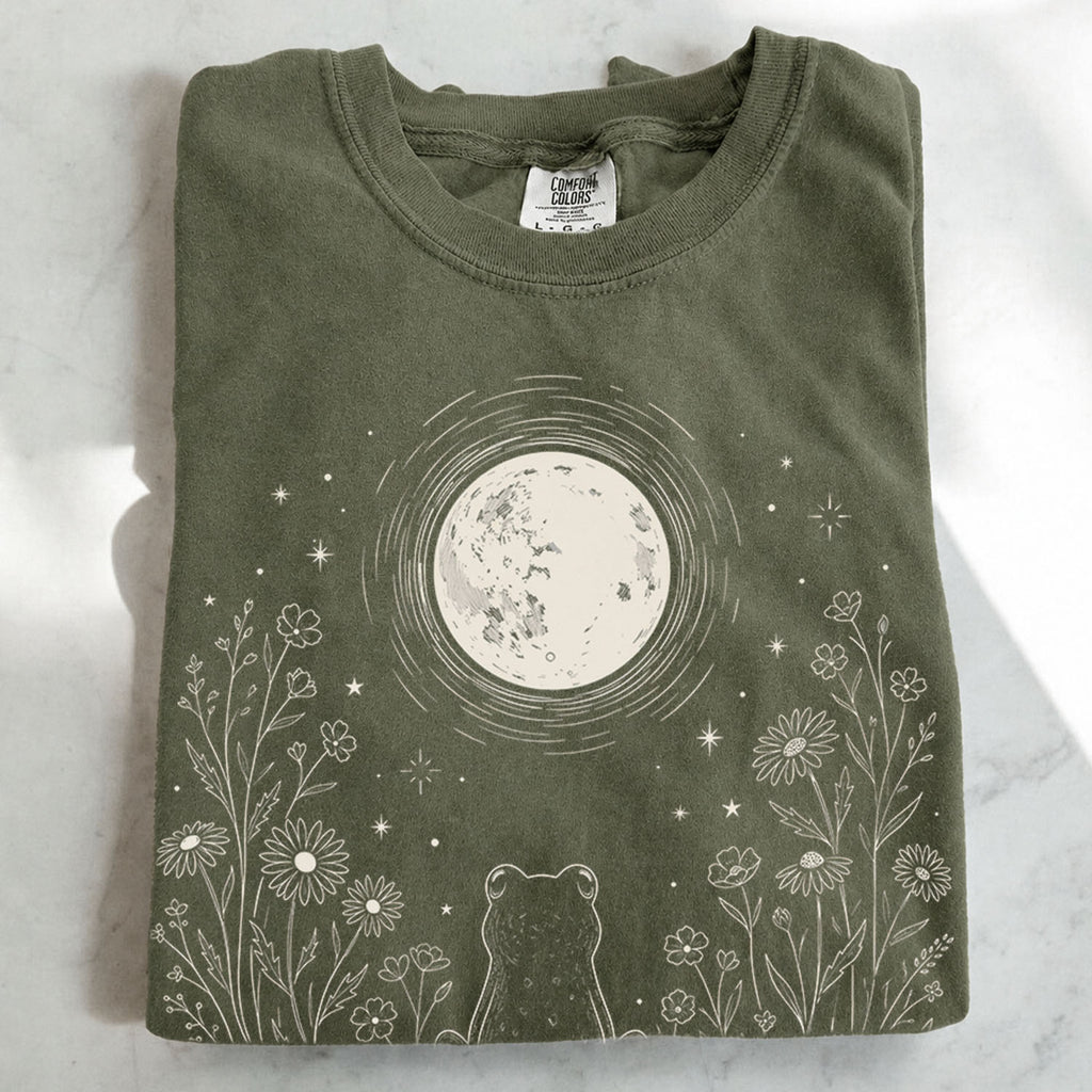 Frog Stargazing Moon T-Shirt