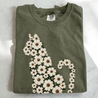 Daisy Cat Floral Graphic T-Shirt