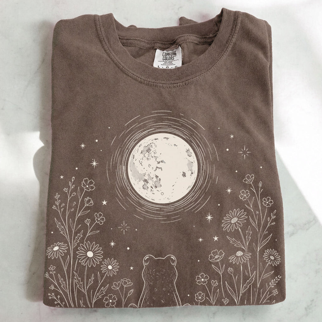 Frog Stargazing Moon T-Shirt